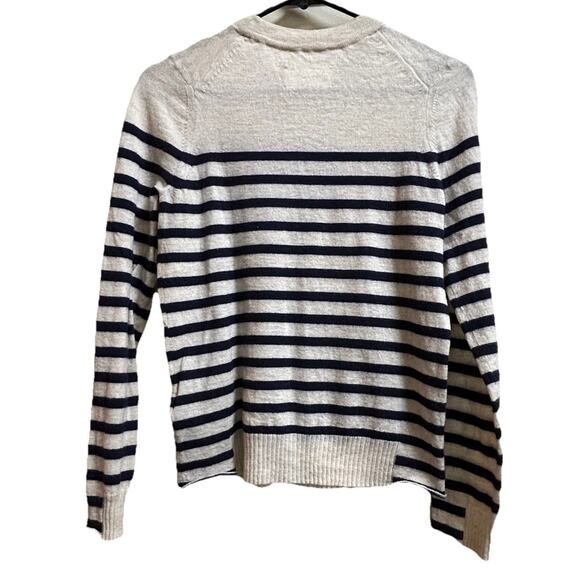 Zadig & Voltaire Miss CP Ivory Stripes Cashmere Crystal-Embellished Sweater - S - Picture 5 of 10